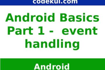 Android Event Handling basics - Part 1