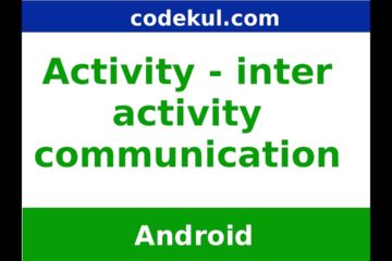Android - Inter Activity Communication