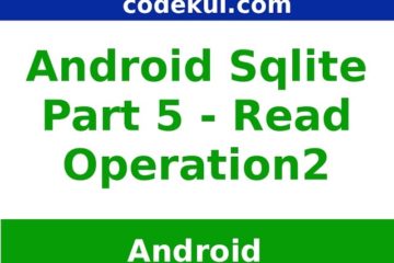 Sqlite Read Operation Advancement Part - 5