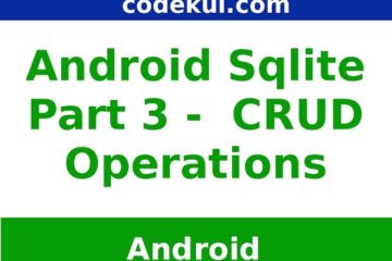 Sqlite crud operation in Android Part - 3